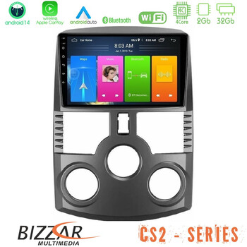 Bizzar cs2 Series 4core Android14 2+32gb Daihatsu Terios Navigation Multimedia Tablet 9" με Carplay & Android Auto u-cs2-Dh1016