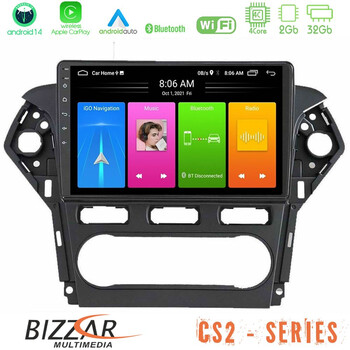 Bizzar cs2 Series 4core Android14 2+32gb Ford Mondeo 2011-2014 Navigation Multimedia Tablet 9" με Carplay & Android Auto u-cs2-Fd0920