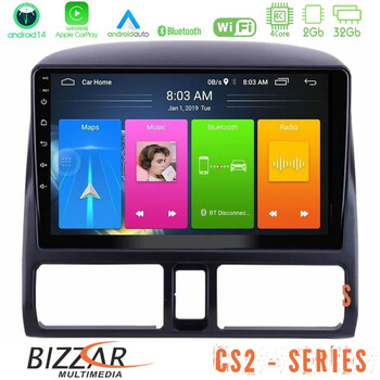 Bizzar cs2 Series 4core Android14 2+32gb Honda crv 2002-2006 Navigation Multimedia Tablet 9" με Carplay & Android Auto u-cs2-Hd0873