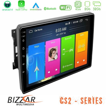 Bizzar cs2 Series 4core Android14 2+32gb Chrysler / Dodge / Jeep Navigation Multimedia Tablet 10" με Carplay & Android Auto u-cs2-Jp0744