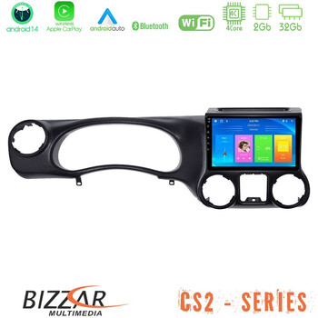 Bizzar cs2 Series 4core Android14 2+32gb Jeep Wrangler 2011-2014 Navigation Multimedia Tablet 9" με Carplay & Android Auto u-cs2-Jp0787