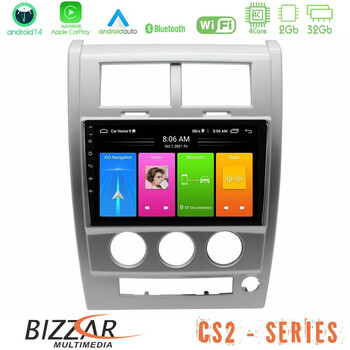Bizzar cs2 Series 4core Android14 2+32gb Jeep Cherokee (Kk) 2008-2012 Navigation Multimedia Tablet 10" με Carplay & Android Auto u-cs2-Jp1618