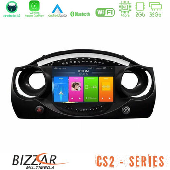 Bizzar cs2 Series 4core Android14 2+32gb Mini Cooper r50 Navigation Multimedia Tablet 9" με Carplay & Android Auto u-cs2-Mn1521