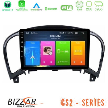 Bizzar cs2 Series 4core Android14 2+32gb Nissan Juke Navigation Multimedia Tablet 9" με Carplay & Android Auto u-cs2-Ns0755
