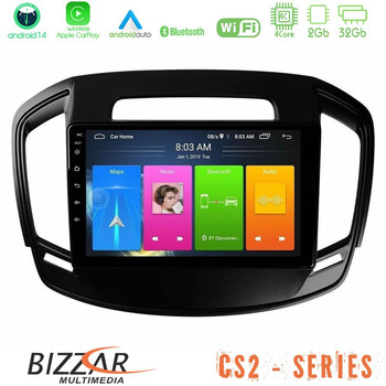 Bizzar cs2 Series 4core Android14 2+32gb Opel Insignia 2014-2017 Navigation Multimedia Tablet 9" με Carplay & Android Auto u-cs2-Op0064