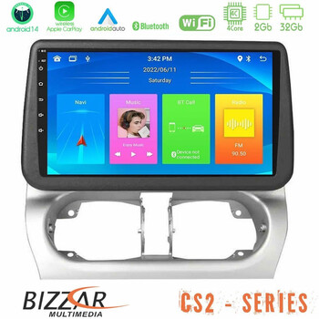 Bizzar cs2 Series 4core Android14 2+32gb Opel Corsa C/combo c Navigation Multimedia Tablet 9″ με Carplay & Android Auto u-cs2-Op1707