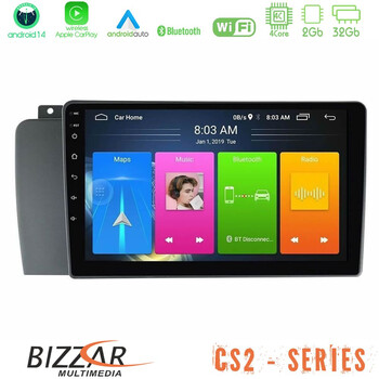Bizzar cs2 Series 4core Android14 2+32gb Volvo s60 2004-2009 Navigation Multimedia Tablet 9" με Carplay & Android Auto u-cs2-Vl1514