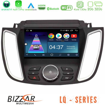 Bizzar lq Series 4core Android14 2+32gb Ford Kuga/c-max 2013-2019 Navigation Multimedia Tablet 9" με Carplay & Android Auto u-lq-Fd2025