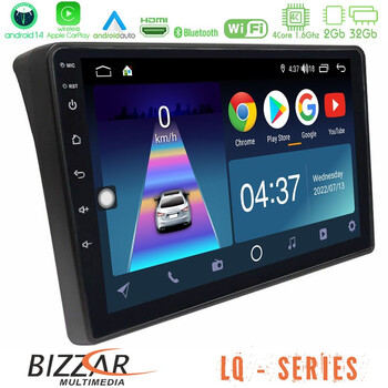 Bizzar lq Series 4core Android14 2+32gb Fiat Ducato/citroen Jumper/peugeot Boxer Navigation Multimedia Tablet 9" με Carplay & Android Auto u-lq-Ft483