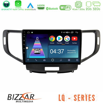 Bizzar lq Series 4core Android14 2+32gb Honda Accord 2008-2015 Navigation Multimedia Tablet 9" με Carplay & Android Auto u-lq-Hd1013