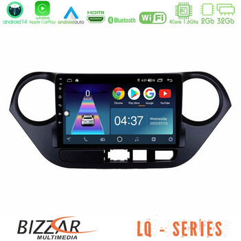 Bizzar lq Series 4core Android14 2+32gb Hyundai i10 2014-2020 Navigation Multimedia Tablet 9" με Carplay & Android Auto u-lq-Hy0506