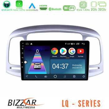 Bizzar lq Series 4core Android14 2+32gb Hyundai Accent 2006-2011 Navigation Multimedia Tablet 9" με Carplay & Android Auto u-lq-Hy0711