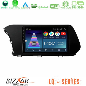 Bizzar lq Series 4core Android14 2+32gb Hyundai i20 2021-2023 Navigation Multimedia Tablet 9" με Carplay & Android Auto u-lq-Hy1043