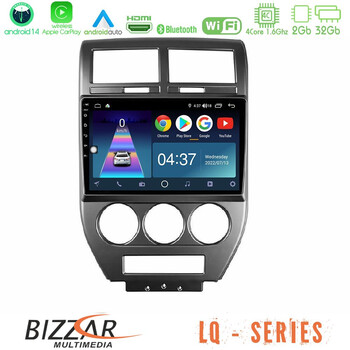 Bizzar lq Series 4core Android14 2+32gb Jeep Compass/patriot 2007-2008 Navigation Multimedia Tablet 10" με Carplay & Android Auto u-lq-Jp1023