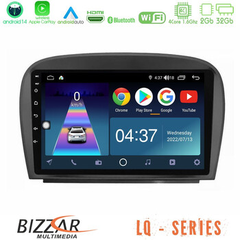 Bizzar lq Series 4core Android14 2+32gb Mercedes sl Class 2005-2011 Navigation Multimedia Tablet 9" με Carplay & Android Auto u-lq-Mb0479