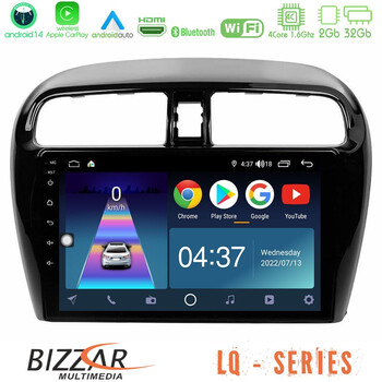 Bizzar lq Series 4core Android14 2+32gb Mitsubishi Space Star 2013-2016 Navigation Multimedia Tablet 9" με Carplay & Android Auto u-lq-Mt0602