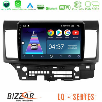 Bizzar lq Series 4core Android14 2+32gb Mitsubishi Lancer 2008 – 2015 Navigation Multimedia Tablet 10" με Carplay & Android Auto u-lq-Mt232