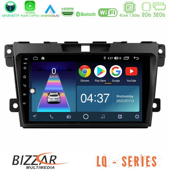 Bizzar lq Series 4core Android14 2+32gb Mazda cx-7 2007-2011 Navigation Multimedia Tablet 9" με Carplay & Android Auto u-lq-Mz968