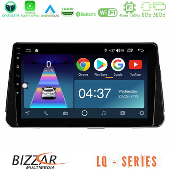 Bizzar lq Series 4core Android14 2+32gb Nissan Micra k14 Navigation Multimedia Tablet 10" με Carplay & Android Auto u-lq-Ns1046