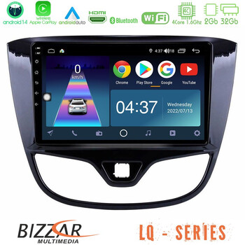 Bizzar lq Series 4core Android14 2+32gb Opel Karl 2017-2019 Navigation Multimedia Tablet 9" με Carplay & Android Auto u-lq-Op1060