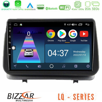 Bizzar lq Series 4core Android14 2+32gb Renault Clio 2005-2012 Navigation Multimedia Tablet 9" με Carplay & Android Auto u-lq-Rn0003
