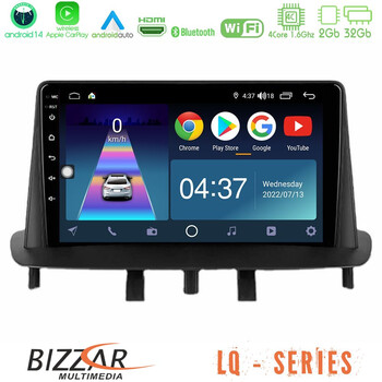 Bizzar lq Series 4core Android14 2+32gb Renault Megane 3 2009-2013 Navigation Multimedia Tablet 9" με Carplay & Android Auto u-lq-Rn0718
