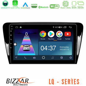 Bizzar lq Series 4core Android14 2+32gb Skoda Octavia 7 Navigation Multimedia Tablet 10" με Carplay & Android Auto u-lq-Sk007