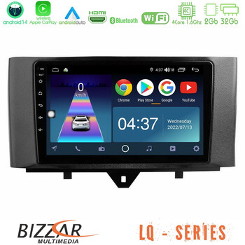 Bizzar lq Series 4core Android14 2+32gb Smart 451 Facelift Navigation Multimedia Tablet 9" με Carplay & Android Auto u-lq-Sm0831