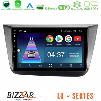 Bizzar lq Series 4core Android14 2+32gb Seat Altea 2004-2015 Navigation Multimedia Tablet 9" με Carplay & Android Auto u-lq-St0840