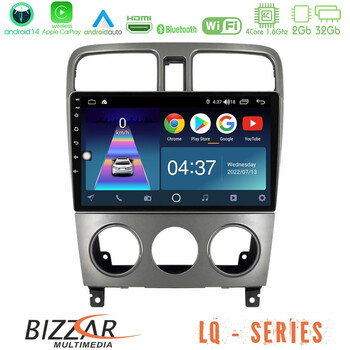 Bizzar lq Series 4core Android14 2+32gb Subaru Forester 2003-2007 Navigation Multimedia Tablet 9" με Carplay & Android Auto u-lq-Su0470