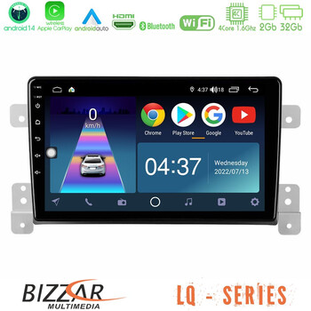 Bizzar lq Series 4core Android14 2+32gb Suzuki Grand Vitara Navigation Multimedia Tablet 9" με Carplay & Android Auto u-lq-Sz0630