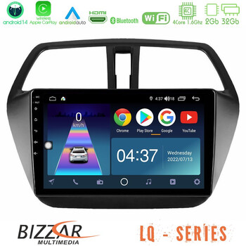 Bizzar lq Series 4core Android14 2+32gb Suzuki sx4 s-Cross Navigation Multimedia Tablet 9" με Carplay & Android Auto u-lq-Sz578