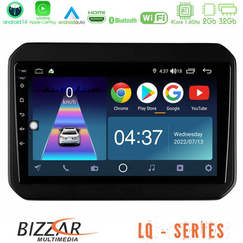 Bizzar lq Series 4core Android14 2+32gb Suzuki Ignis Navigation Multimedia Tablet 9" με Carplay & Android Auto u-lq-Sz580