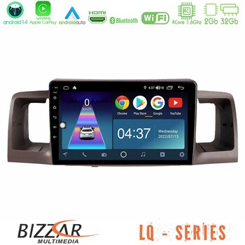 Bizzar lq Series 4core Android14 2+32gb Toyota Corolla 2002-2006 Navigation Multimedia Tablet 9" με Carplay & Android Auto u-lq-Ty0254