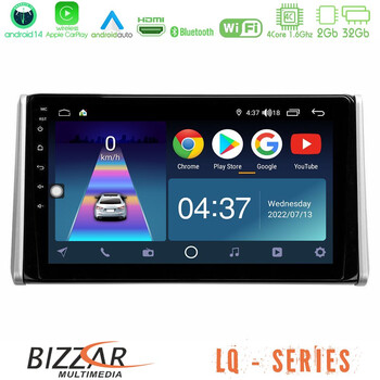 Bizzar lq Series 4core Android14 2+32gb Toyota Rav4 2019-2023 Navigation Multimedia Tablet 10" με Carplay & Android Auto u-lq-Ty0542