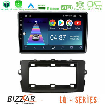 Bizzar lq Series 4core Android14 2+32gb Toyota Auris 2013-2016 Navigation Multimedia Tablet 10" με Carplay & Android Auto u-lq-Ty1294