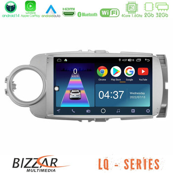 Bizzar lq Series 4core Android14 2+32gb Toyota Yaris Navigation Multimedia Tablet 9" με Carplay & Android Auto u-lq-Ty1777