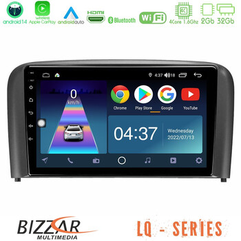 Bizzar lq Series 4core Android14 2+32gb Volvo s80 1998-2006 Navigation Multimedia Tablet 9" με Carplay & Android Auto u-lq-Vl0971