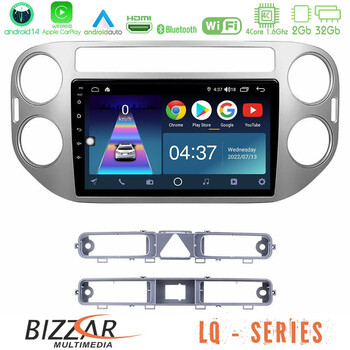Bizzar lq Series 4core Android14 2+32gb vw Tiguan Navigation Multimedia Tablet 9" με Carplay & Android Auto u-lq-Vw0083