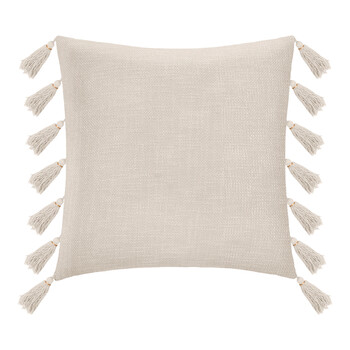 Μαξιλάρι διακοσμητικό Erden pakoworld με κρόσσια ύφασμα σε ιβουάρ απόχρωση 50x50εκ