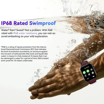 BLACKVIEW BT IP67 SPORT SMARTWATCH AMOLED DISPLAY WINE RED