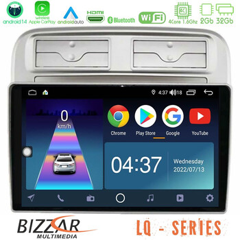 Bizzar lq Series 4core Android14 2+32gb Fiat Grande Punto 2006-2011 Navigation Multimedia Tablet 9"  με Carplay & Android Auto u-lq-Ft1781