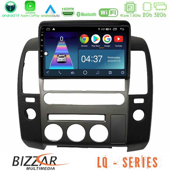 Bizzar lq Series 4core Android14 2+32gb  Nissan Navara d40 2006-2012 (με Εργ.οθόνη) Navigation Multimedia Tablet 9" με Carplay & Android Auto u-lq-Ns1340