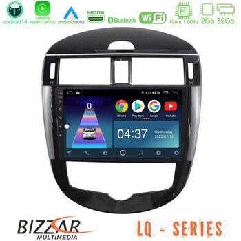 Bizzar lq Series 4core Android14 2+32gb Nissan Pulsar 2015-2018 Navigation Multimedia Tablet 9" με Carplay & Android Auto u-lq-Ns2244
