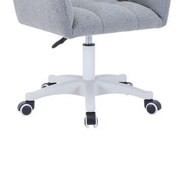 Πολυθρόνα περιστρεφόμενη Givole pakoworld σε γκρι μπουκλέ ύφασμα 50x35x79εκ