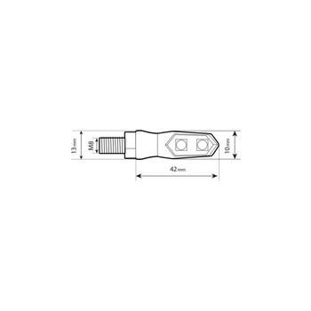 9067.9-LM ΦΛΑΣ MOTO NIX 12V LED SMD 42x13mm ΜΑΥΡΟ LAMPA - 2 τεμ.