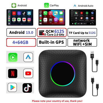 CARMEDIA CMAB 02 CARPLAY Ai BOX ANDROID OEM ADAPTOR 4-64 SNAPDRAGON