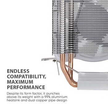 ARMAGGEDDON RGB SILENT 9CM CPU COOLING FAN 2 HEAT PIPES BLACK