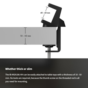 ICY BOX TABLE CLAMP FOR HUB'S AND SOCKET STRIPS BLACK