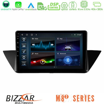 Bizzar m8² Series 8core Android14 4+32gb  bmw χ1 e84 Navigation Multimedia Tablet 10" με Carplay & Android Auto u-m82-Bm0846